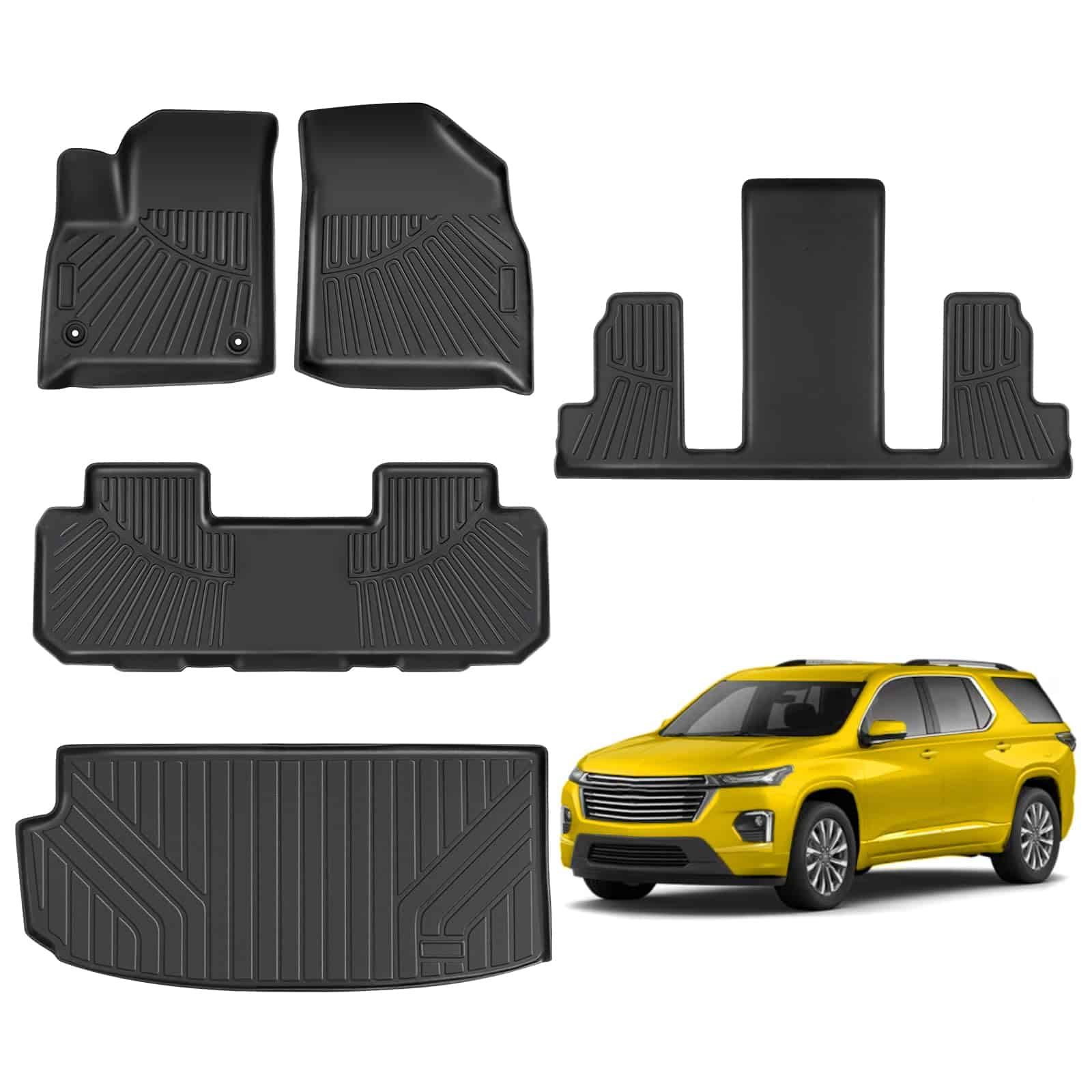 Tapetes para piso DAZANZAN para Chevrolet/Chevy Traverse 7