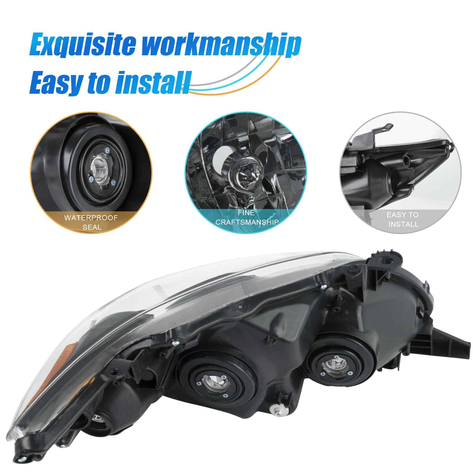 Ensamblaje de Faro Negro SHELITA Compatible con Toyota - Imagen 5