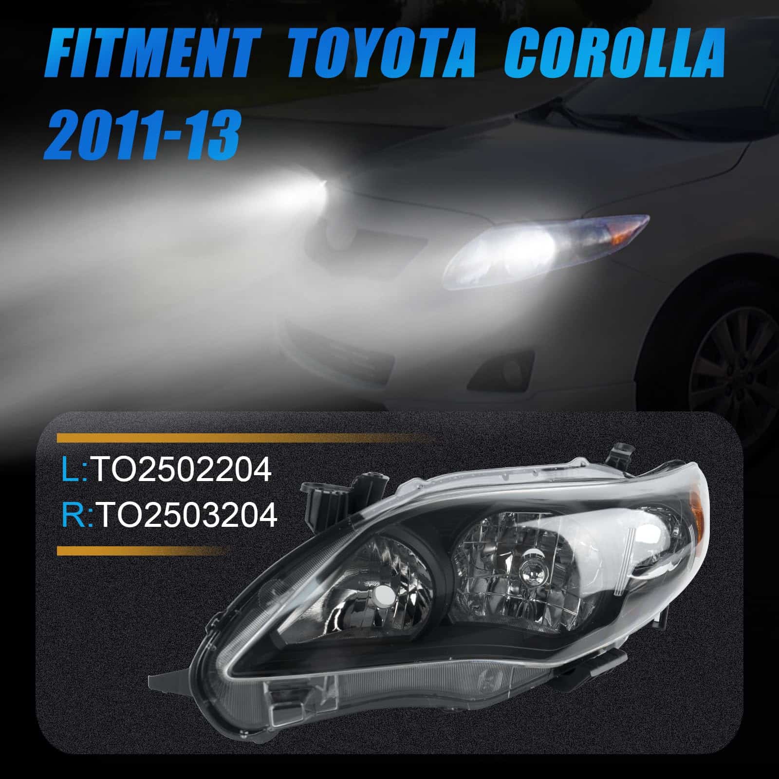 Ensamblaje de Faro Negro SHELITA Compatible con Toyota - Imagen 7