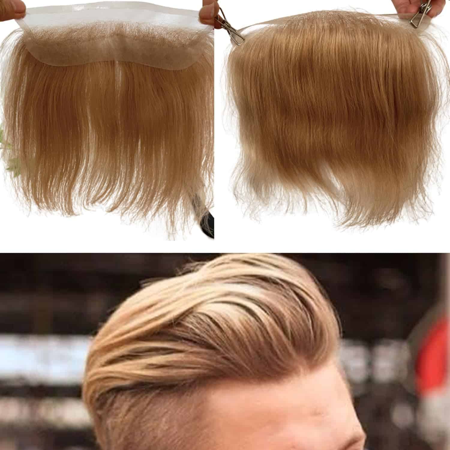 Pelucas Hombre Voloria frente pelo invisible HD encaje