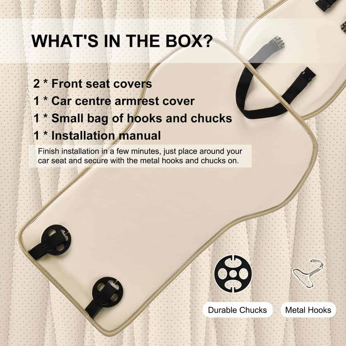 Funda de asiento delantero de cuero BWTJF Pack de 2, - Imagen 9