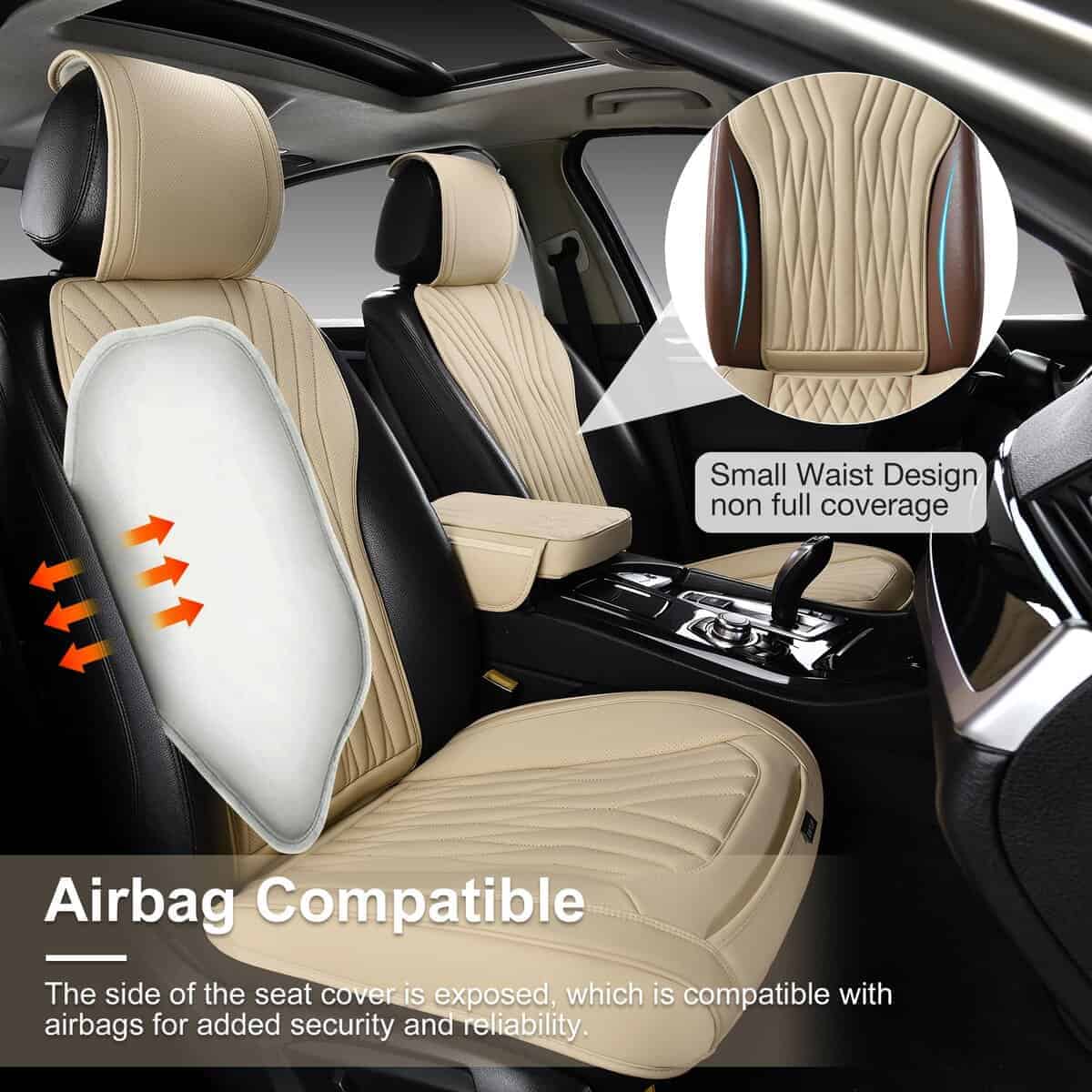 Funda de asiento delantero de cuero BWTJF Pack de 2, - Imagen 6