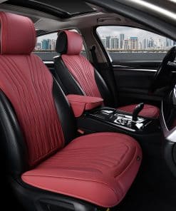 Cubiertas de asiento delantero de cuero BWTJF color rojo