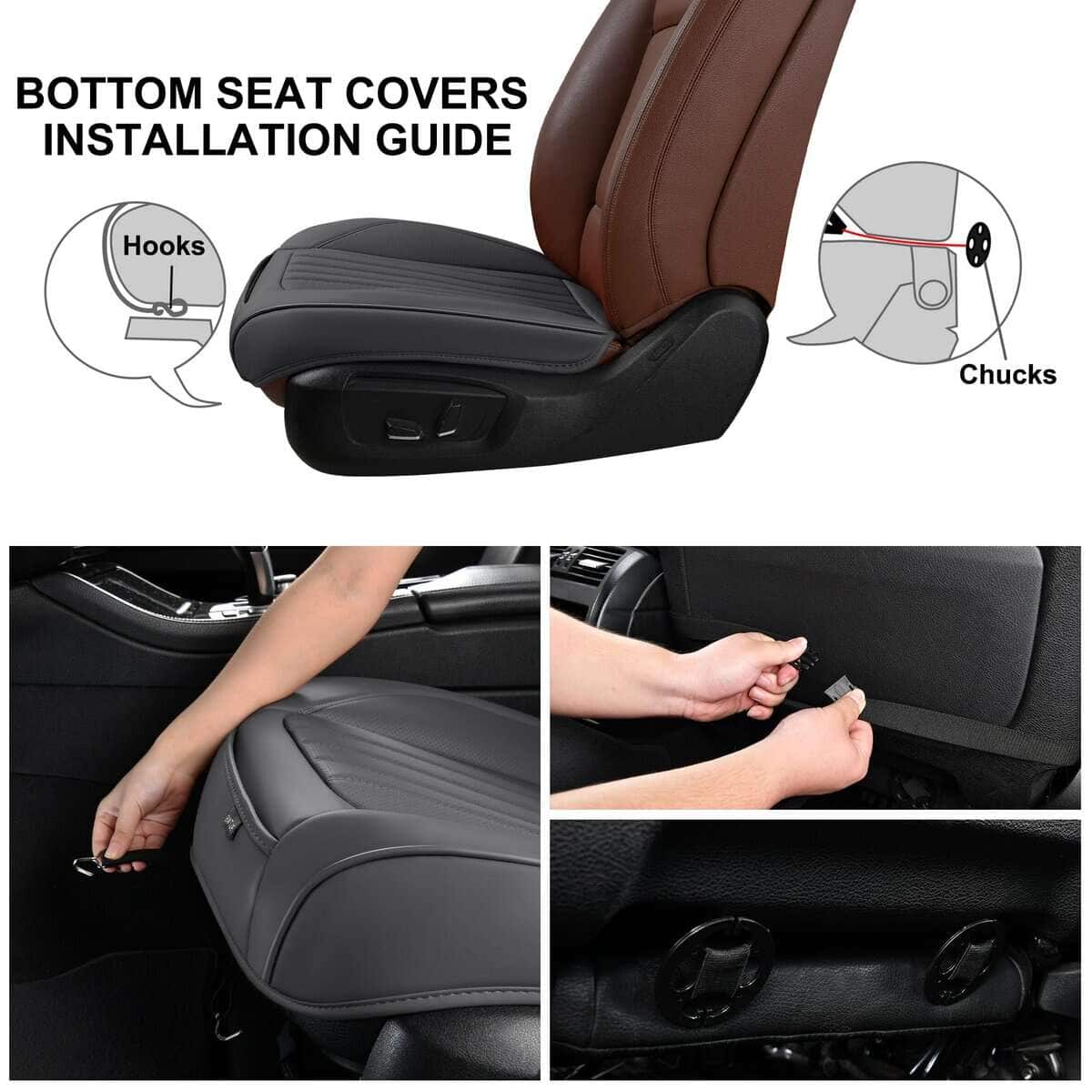 Cubre Asientos de Coche Delanteros de Cuero BWTJF, Juego de - Imagen 7