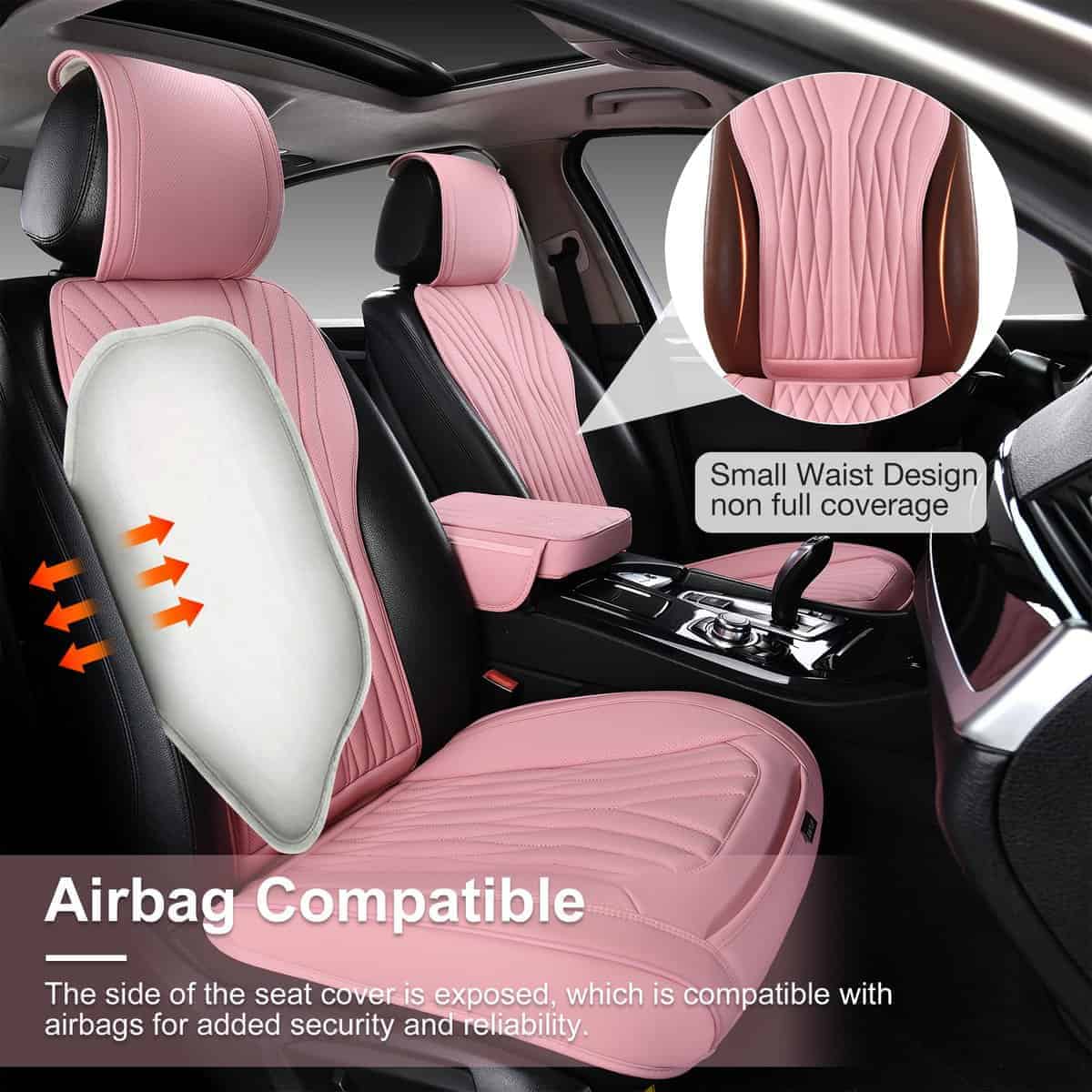 Cubre Asientos Delanteros de Auto Rosas BWTJF, 2 Piezas - Imagen 5