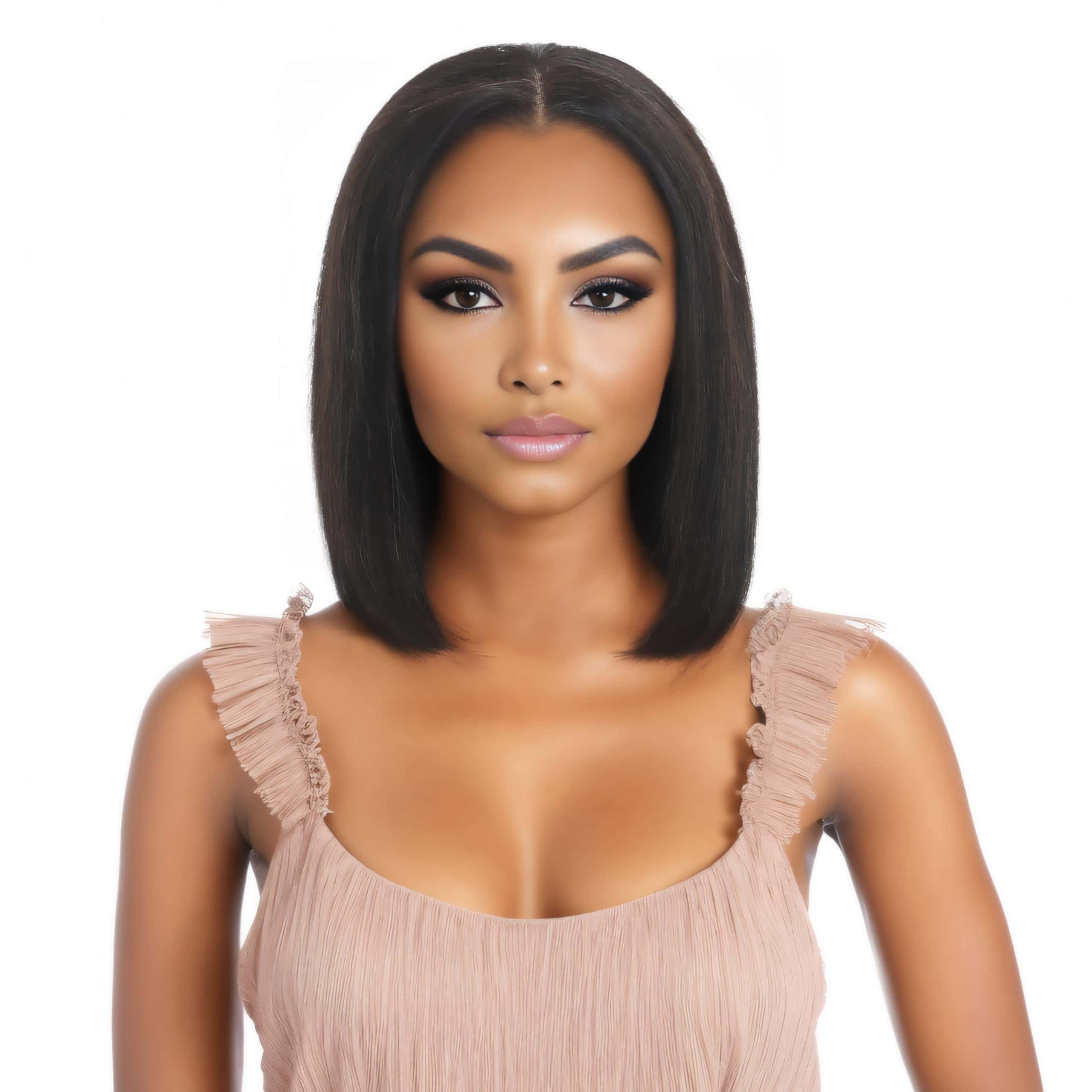 Peluca Bob de 10 pulgadas de cabello humano real LOHXINHAIR