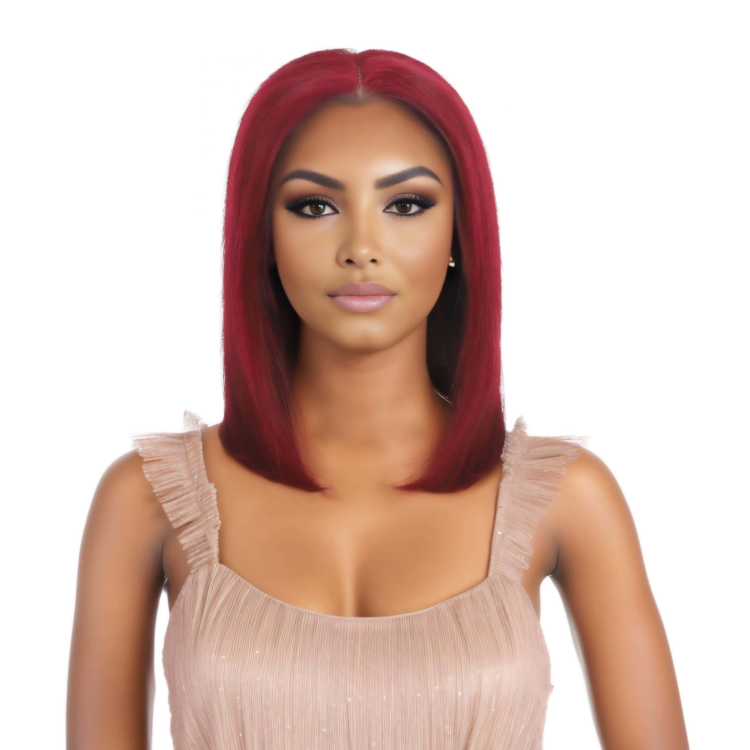 Pelucas Bob de 12 Pulgadas de Cabello Humano Real HD Front