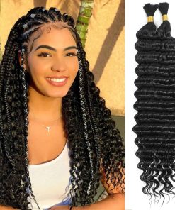 AIVICO Extensión de Cabello Humano Trenzado Ondas Profundas