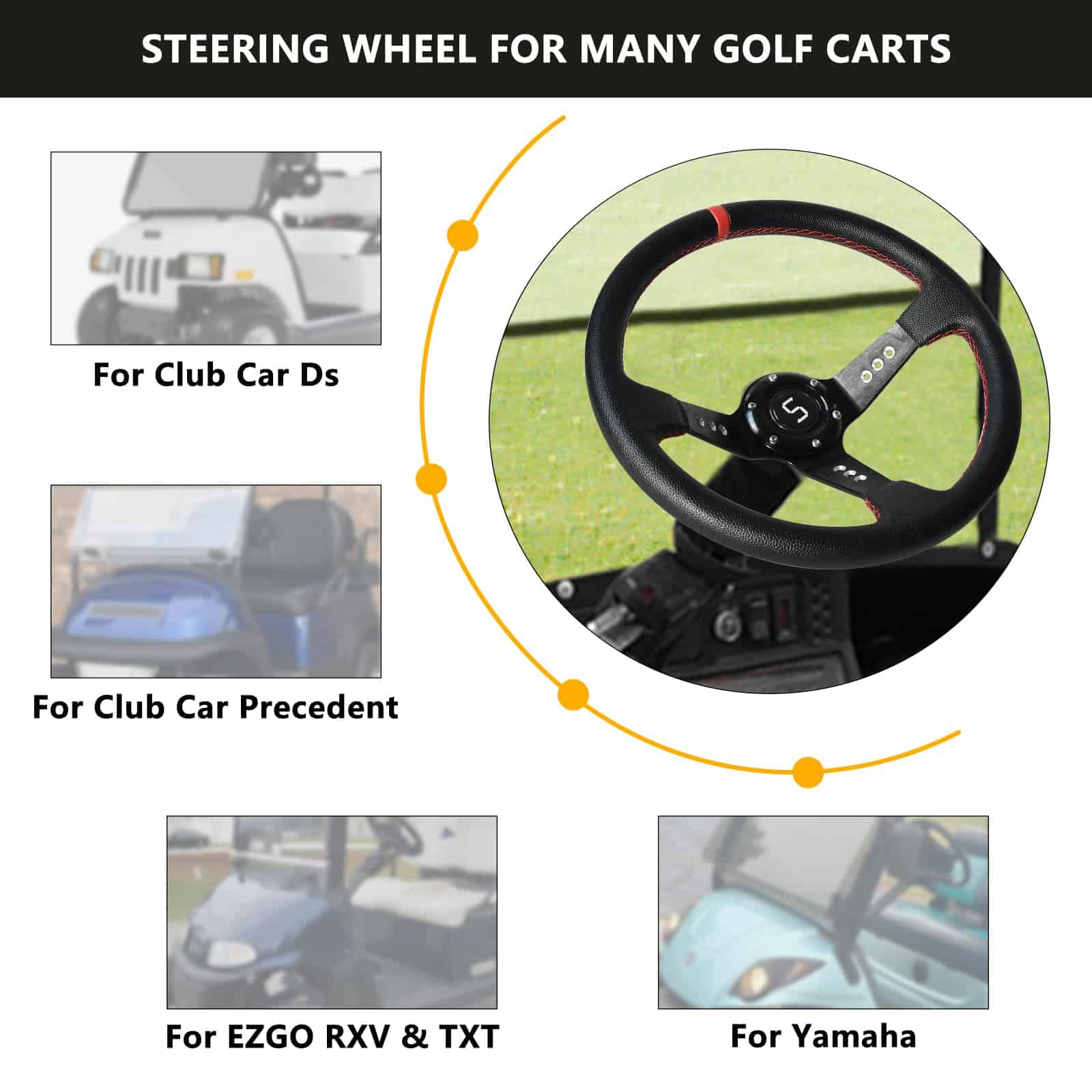 Volante Universal para Carritos de Golf Shu-Ran 13.7"/350mm - Imagen 5