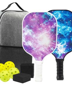 Juego de 2 Remos de Pickleball, Raquetas con 4 Pelotas de