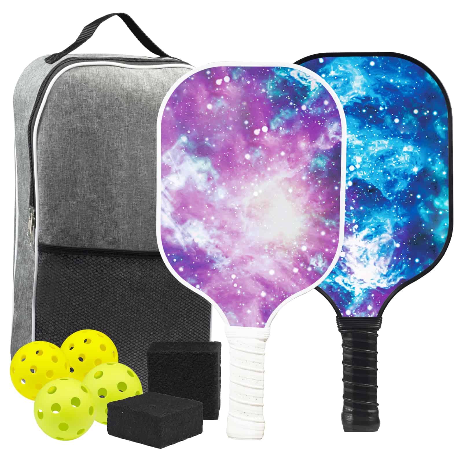 Juego de 2 Remos de Pickleball, Raquetas con 4 Pelotas de