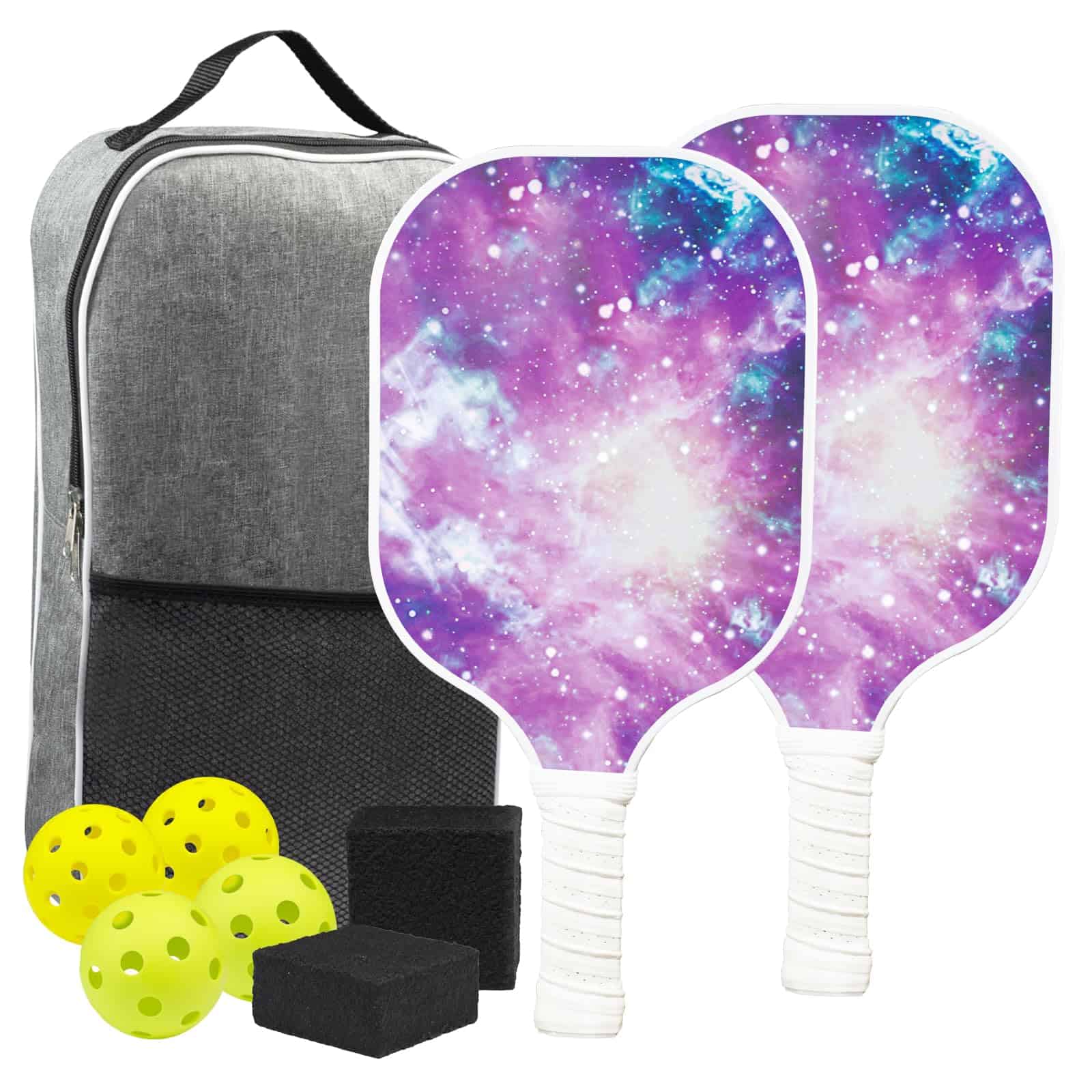 Paletas de Pickleball Pack de 2, Paletas Moradas con 4