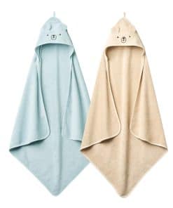 Toalla con Capucha para Bebé - Toallas de -Osito Niebla/Azul