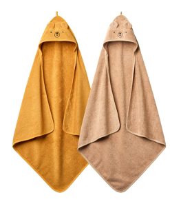 Toalla con Capucha para Bebé - Toallas de -Oso Natural/Amari