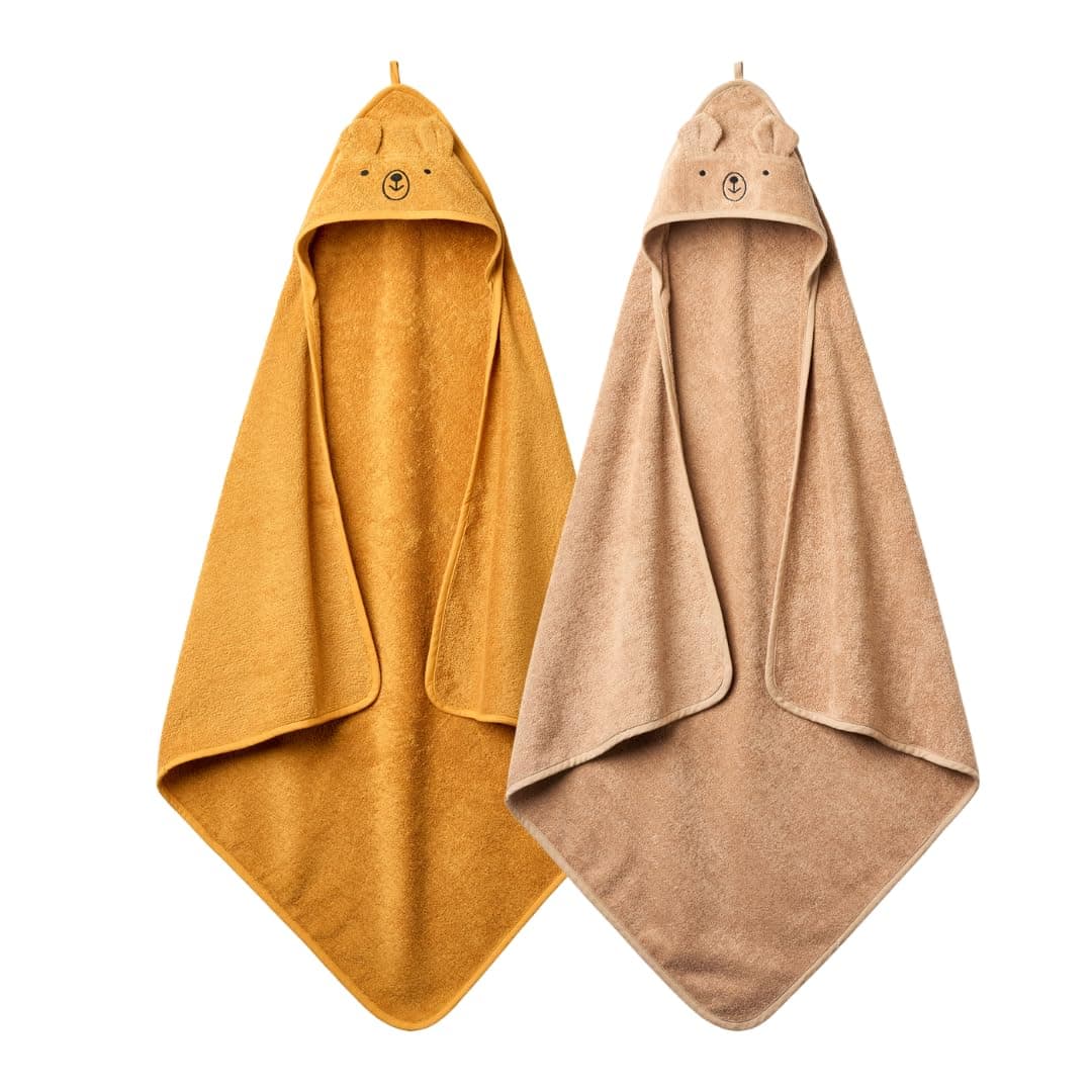 Toalla con Capucha para Bebé - Toallas de -Oso Natural/Amari