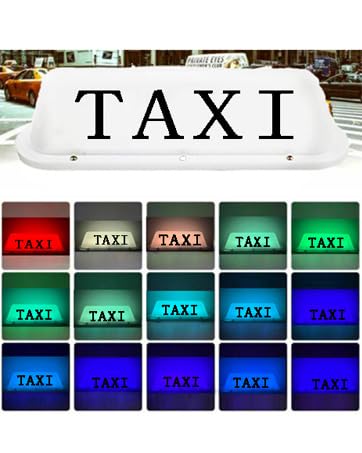 ABUKALIXIN Taxi Sign Cab Top Light Roof Driver con Batería - Imagen 10