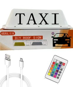 ABUKALIXIN Taxi Sign Cab Top Light Roof Driver con Batería