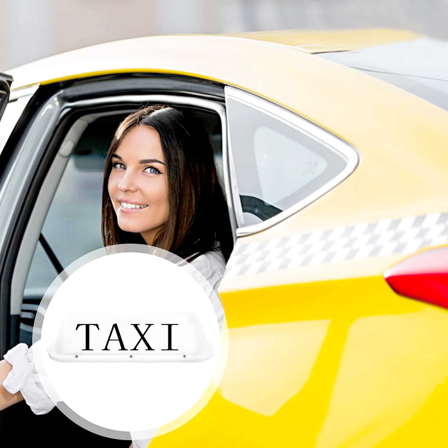 ABUKALIXIN Taxi Sign Cab Top Light Roof Driver con Batería - Imagen 8