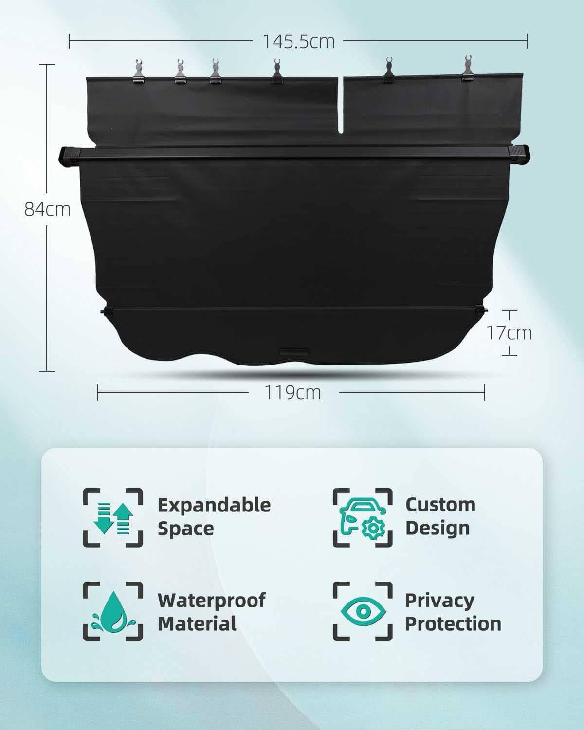 Cubierta de carga SCITOO 2015-2019 Compatible con Toyota - Imagen 5
