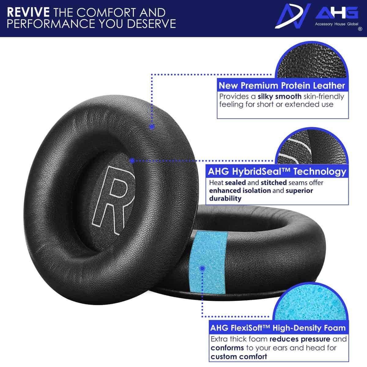 AHG Almohadillas Premium para Audífonos Compatible con Bang - Imagen 4