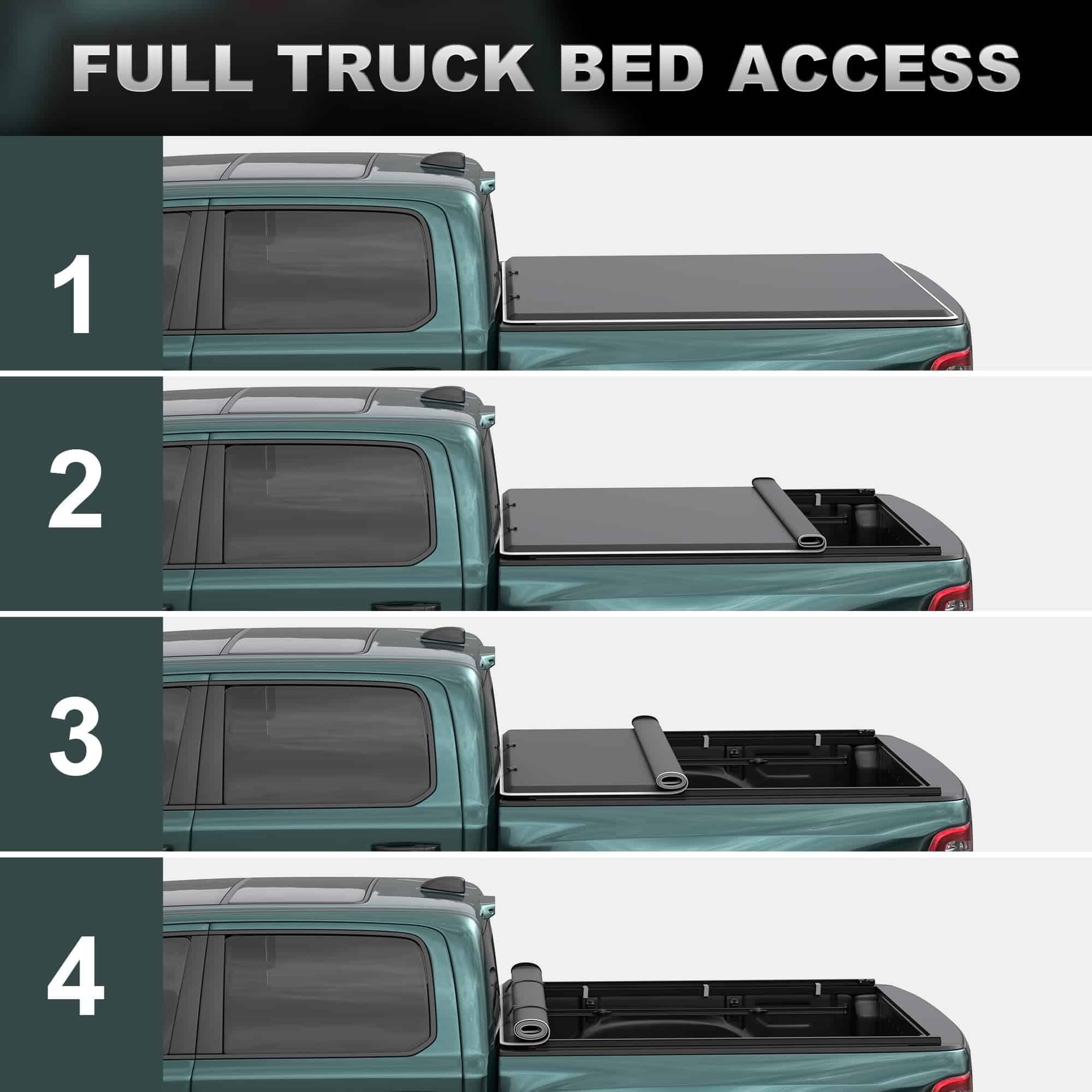 AUTOSTARSHIP Cubierta de lona suave para cama de camión - Imagen 4