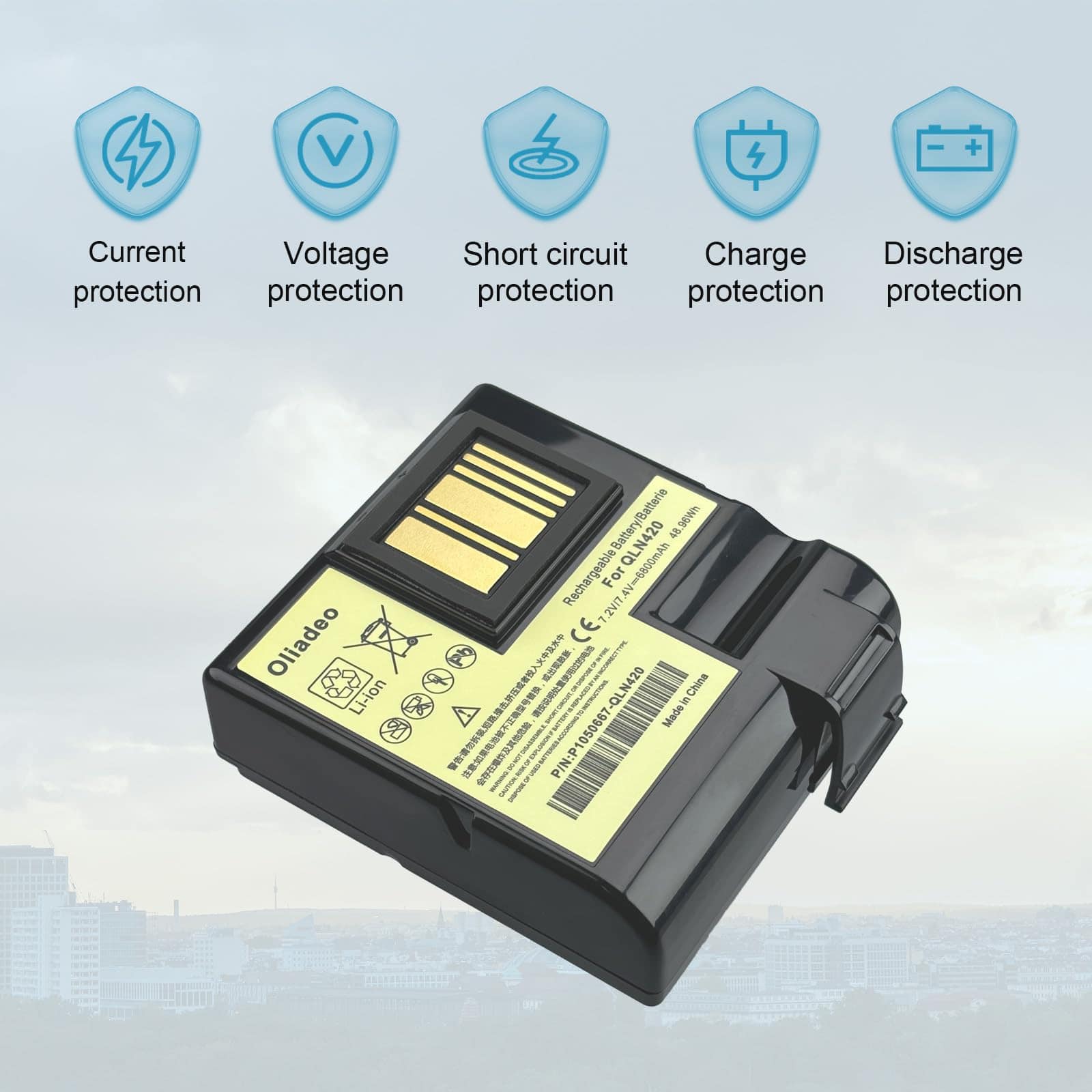 Batería de repuesto oliadeo QLN420 ZQ630 para Zebra: - Imagen 7