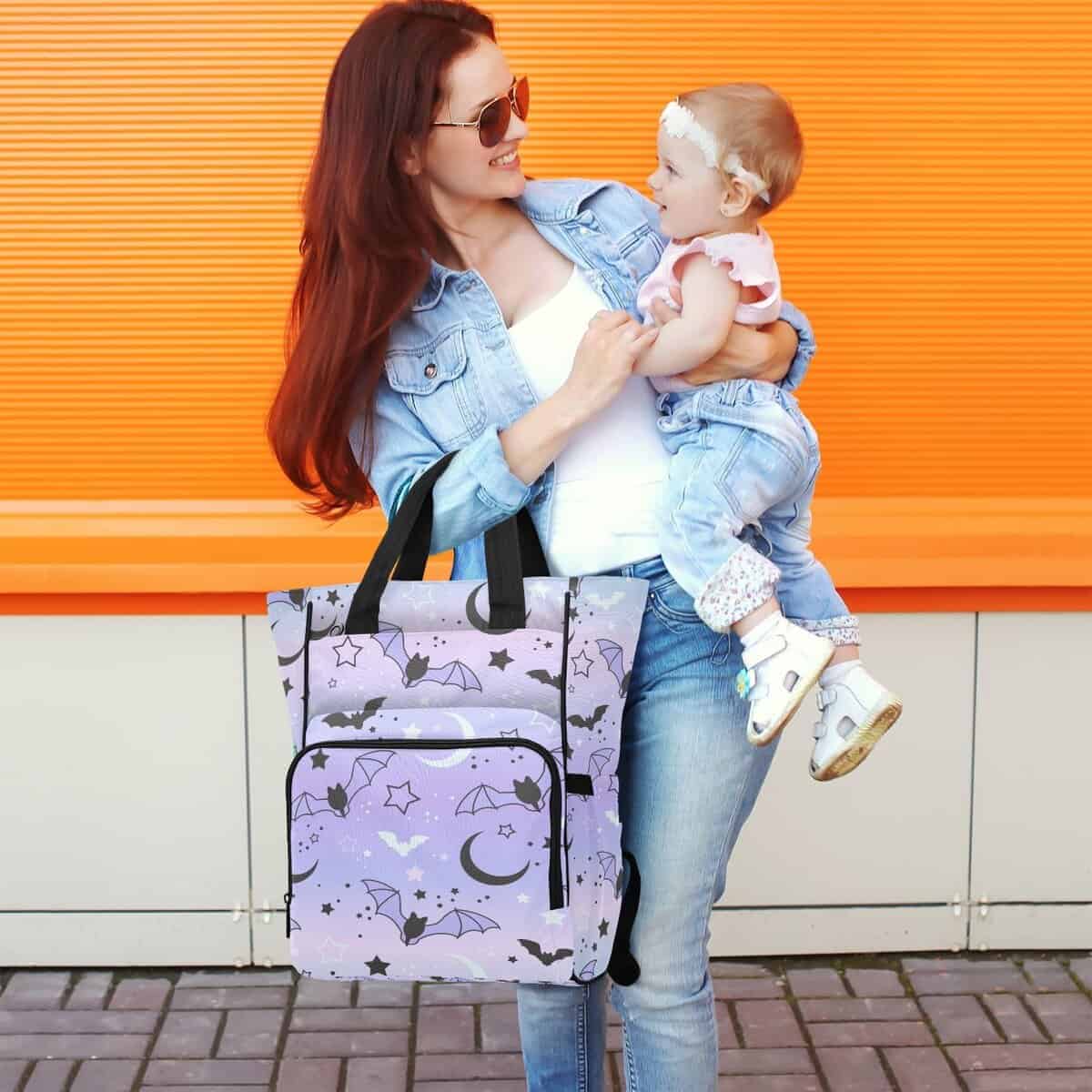 Mochila para Pañales Jihqo Lindo Murciélagos Cielo - Imagen 7