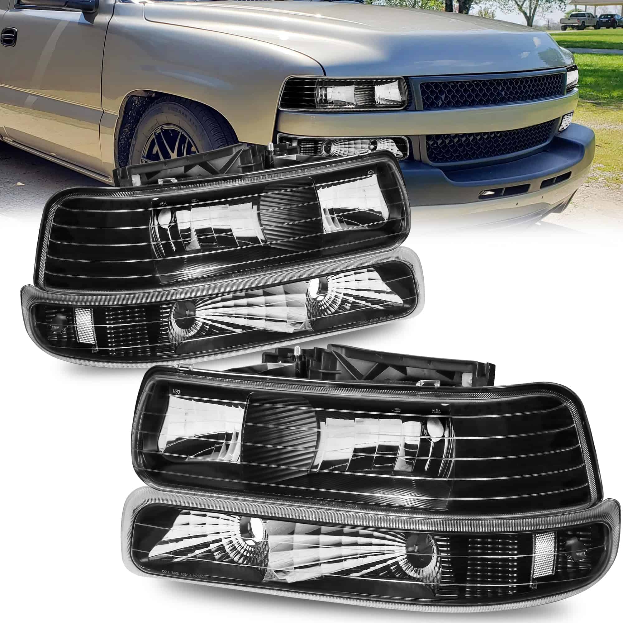 Conjunto de faros compatibles para 1999-2002 Chevy