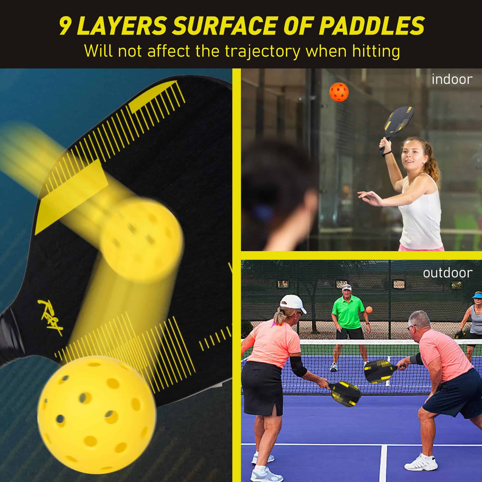 Set de 2 o 4 Raquetas de Pickleball R&T, Aprobadas por la - Imagen 6