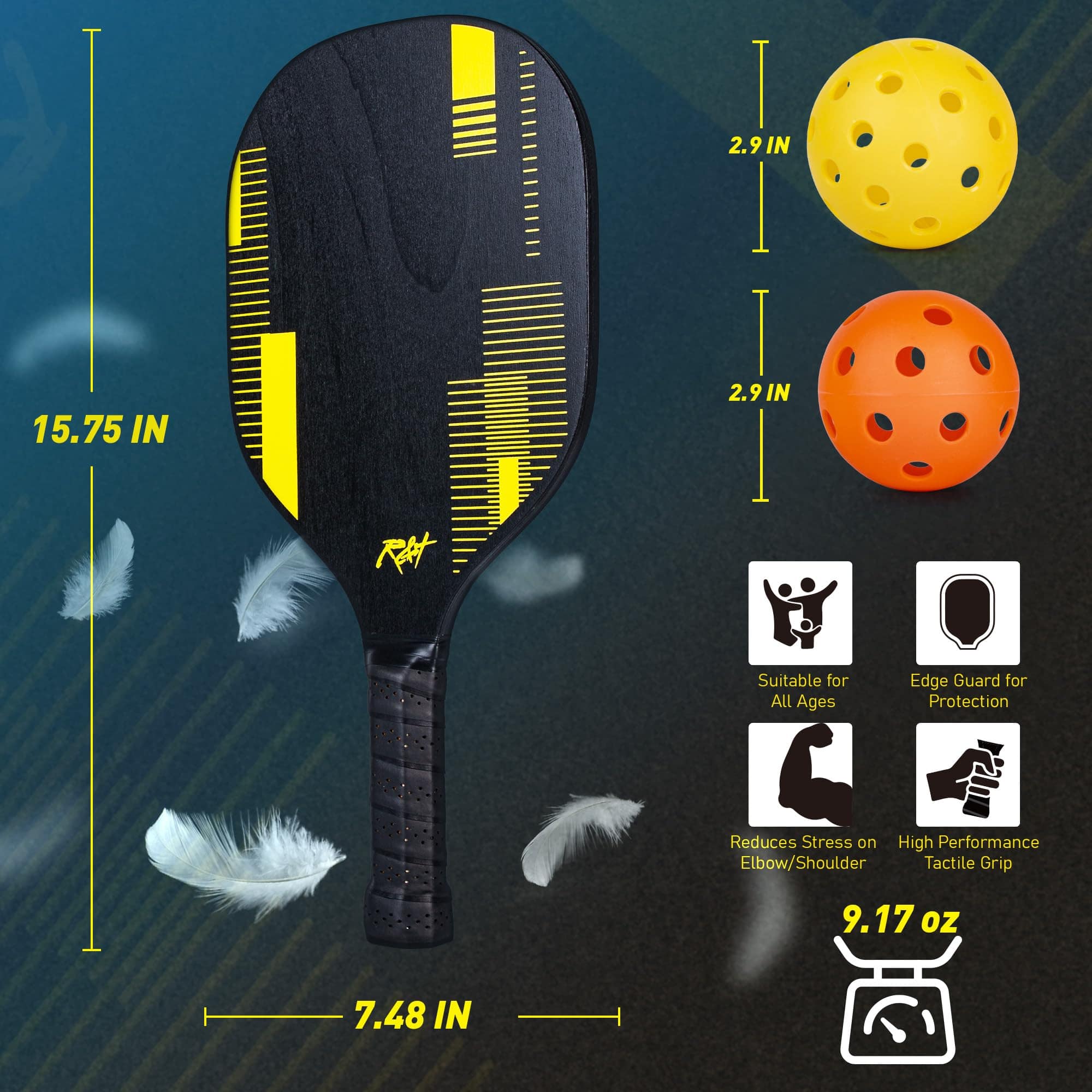 Set de 2 o 4 Raquetas de Pickleball R&T, Aprobadas por la - Imagen 5