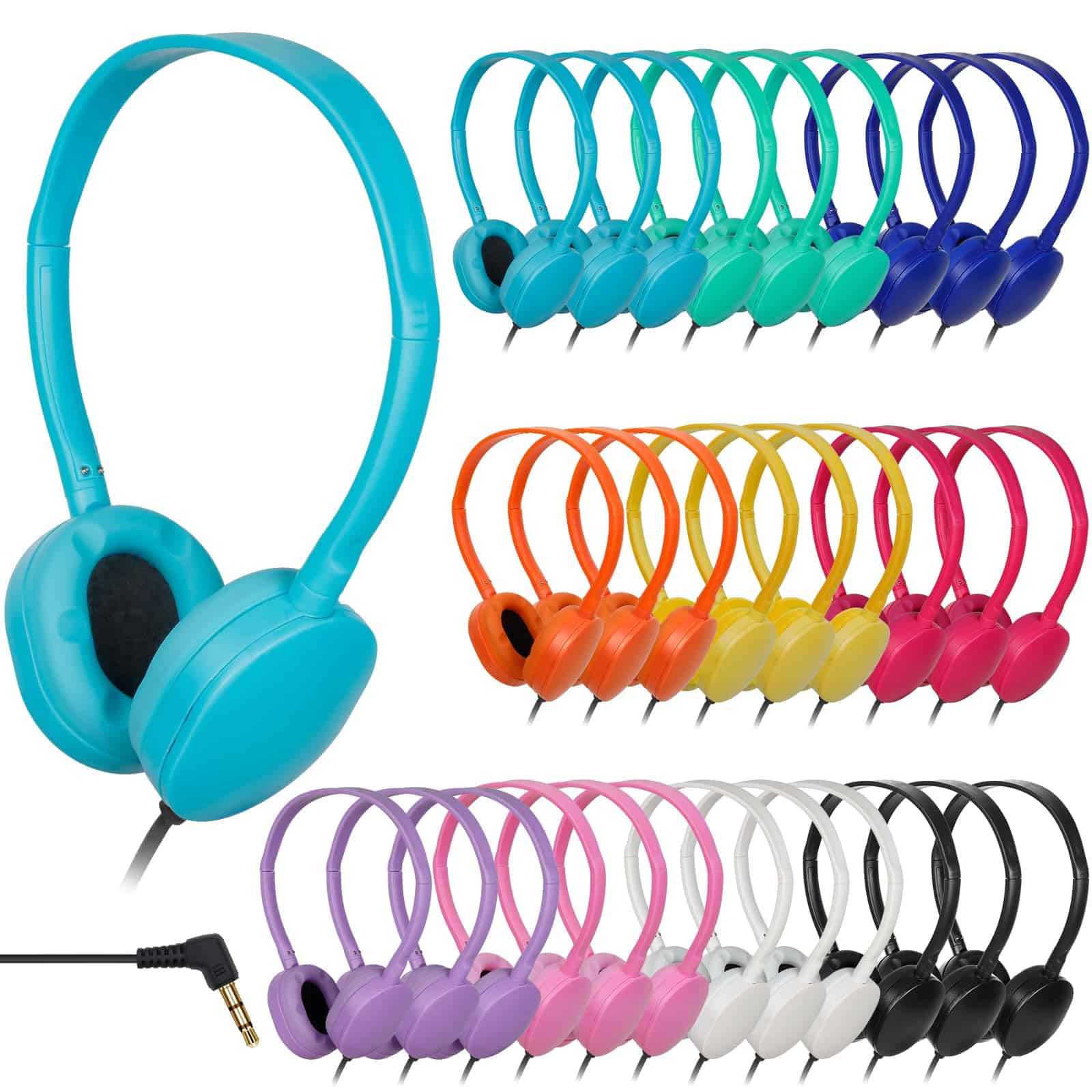 TJZXGUI 100 Pack Auriculares a Granel para Aula Escolar,