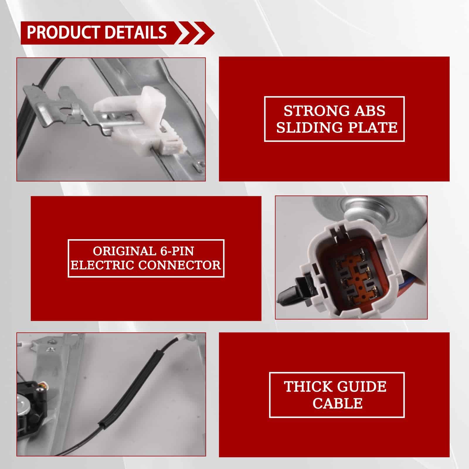Predep Front Right Passenger Side Power Window with Motor - Imagen 6