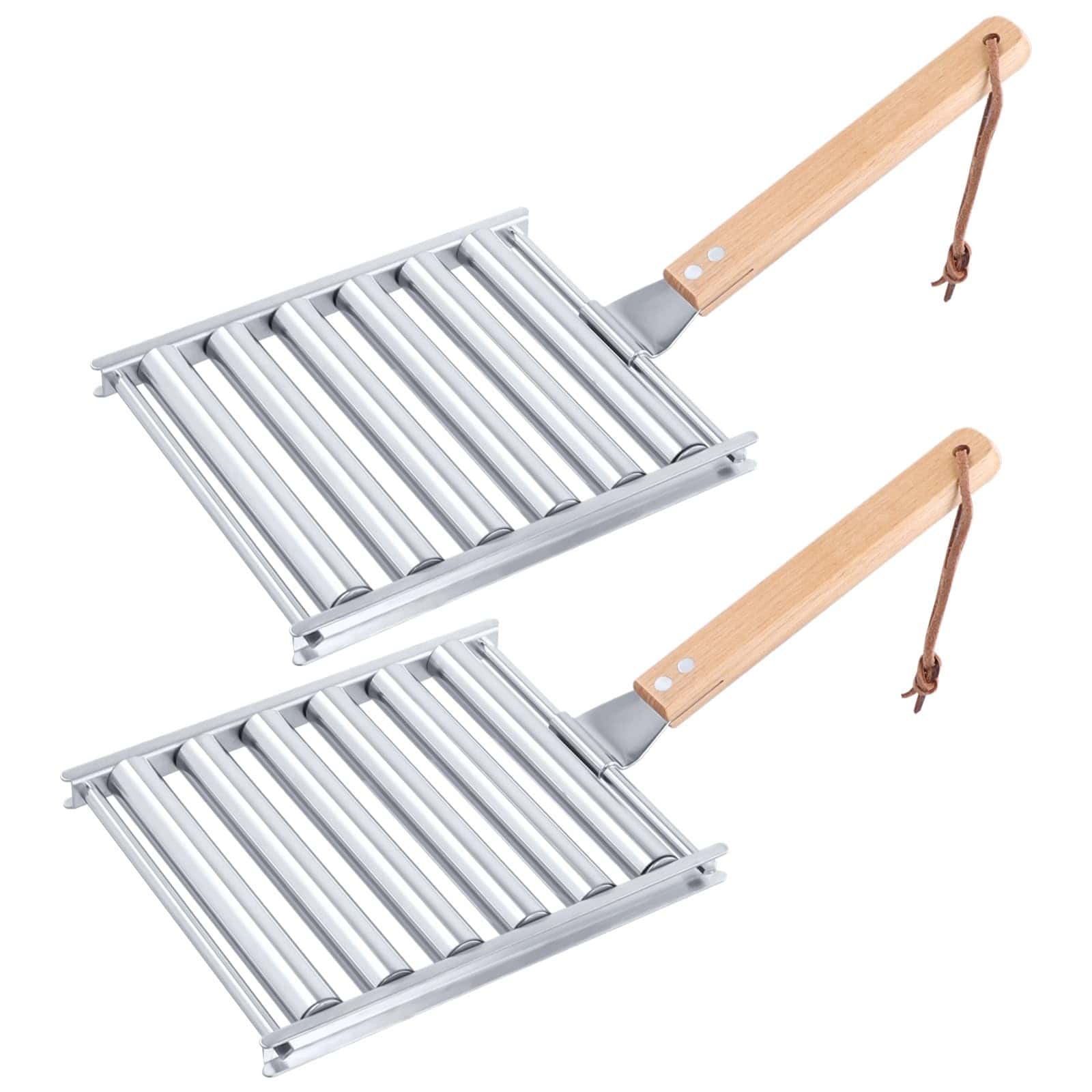 2Pcs Rodillo para Hot Dogs para Parrilla, Estante de Acero - Imagen 8