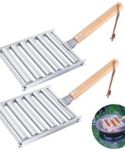 2Pcs Rodillo para Hot Dogs para Parrilla, Estante de Acero