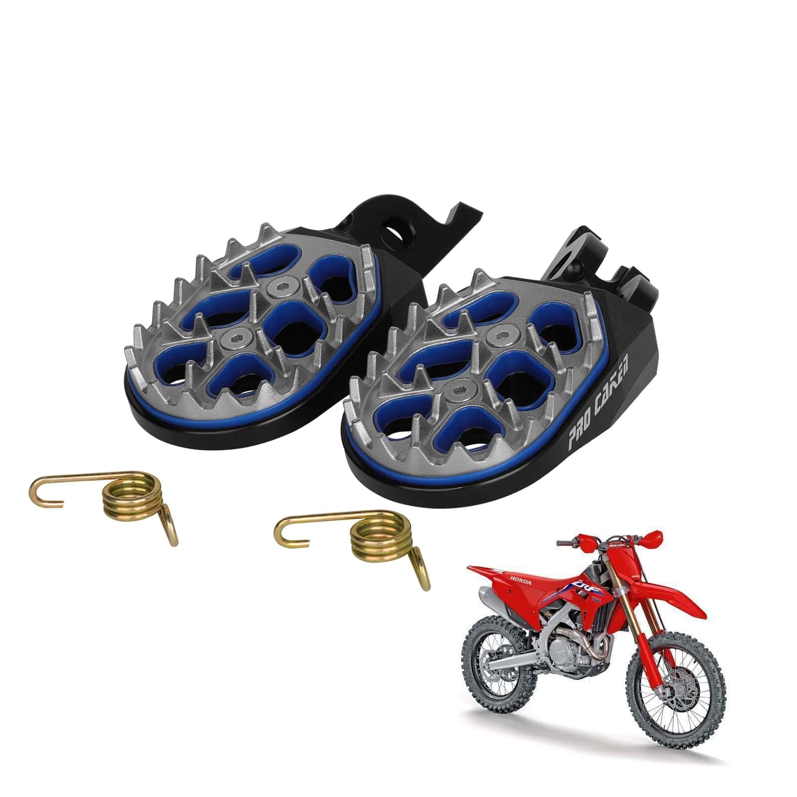 PRO CAKEN CNC Puños de reposapiés de doble piso para motos