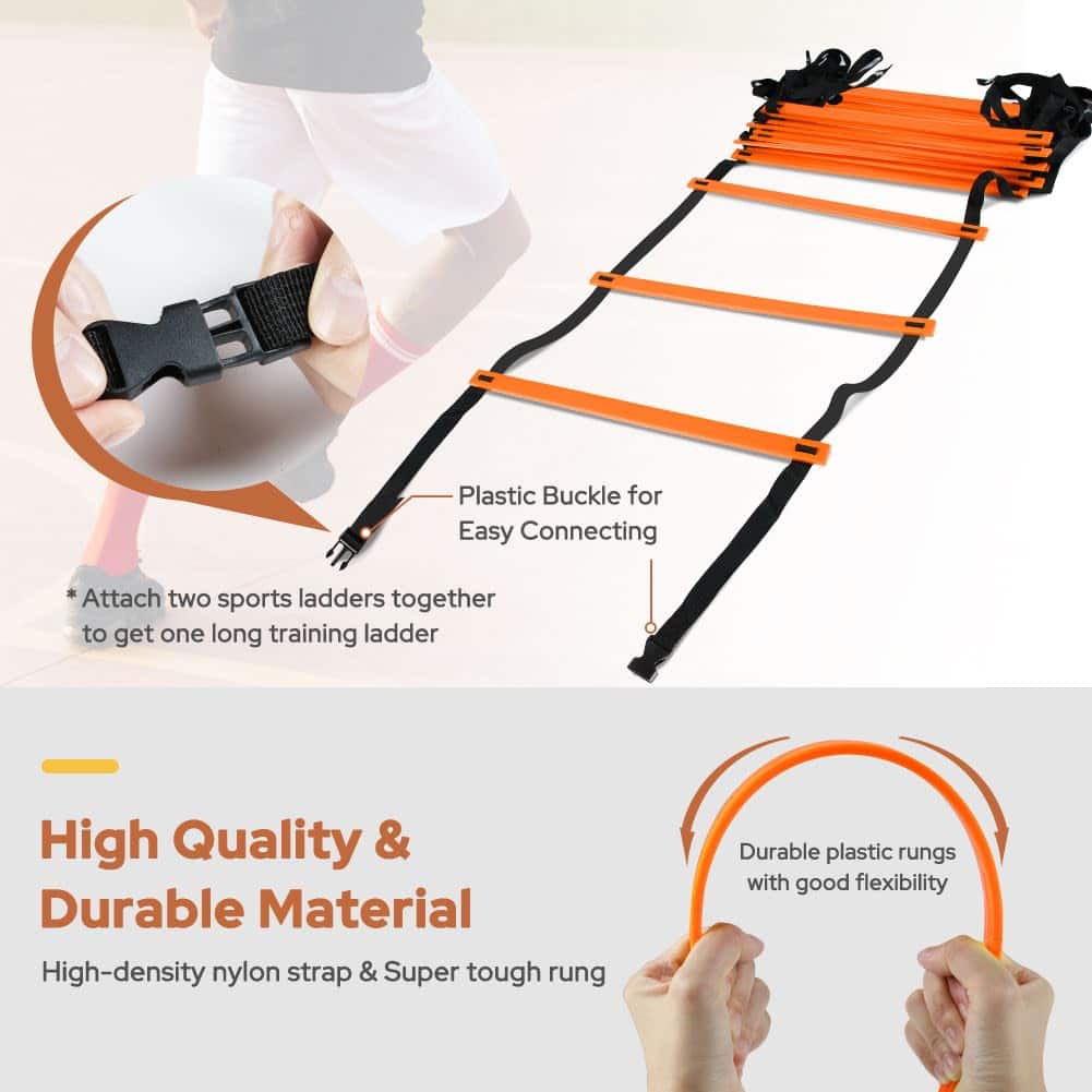 GHB Pro Agility Ladder 2 Pack Agility Training Ladder Speed - Imagen 3