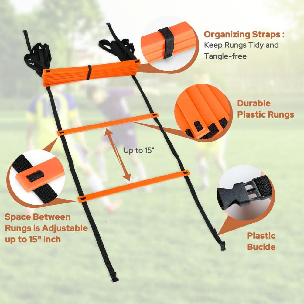 GHB Pro Agility Ladder 2 Pack Agility Training Ladder Speed - Imagen 4