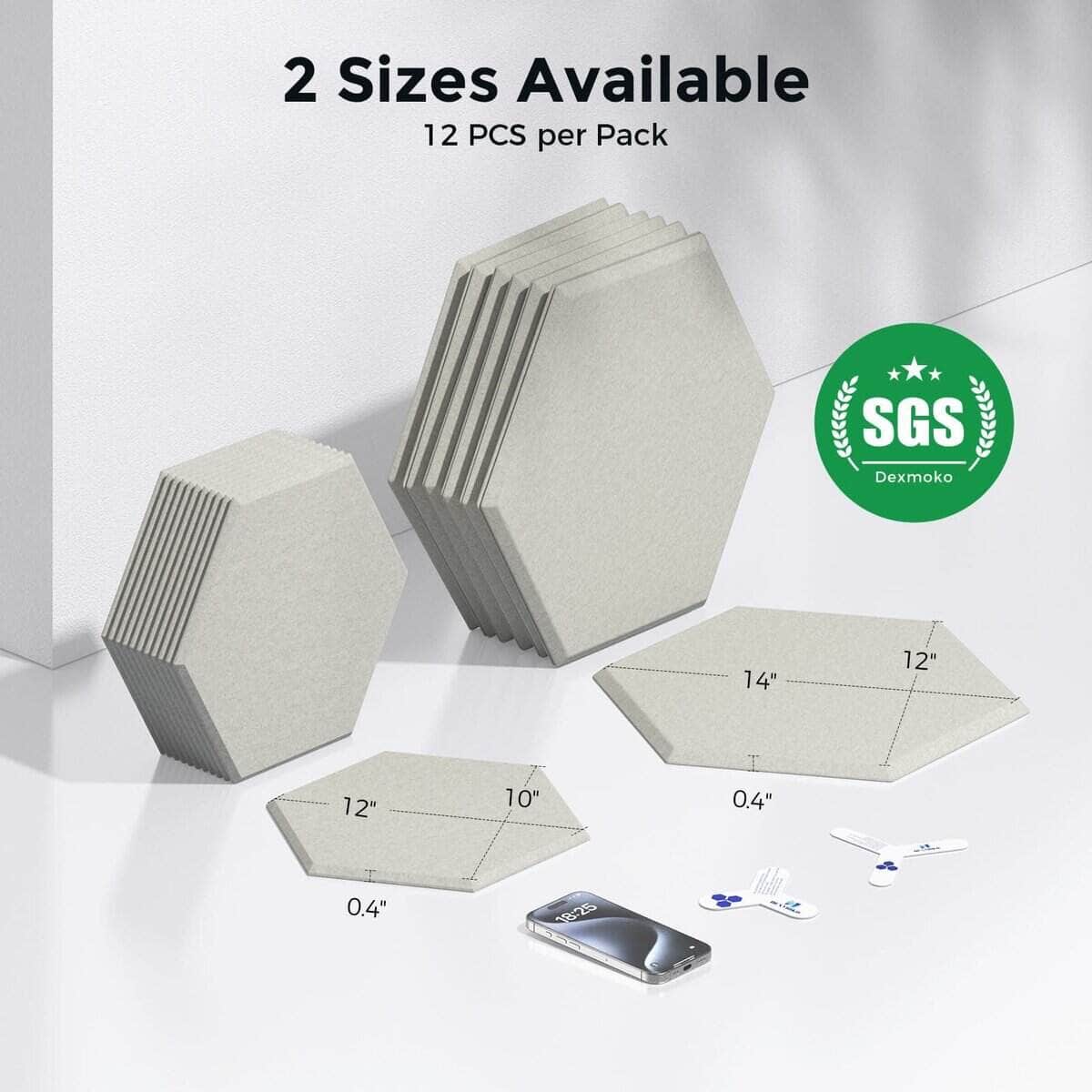 Paneles acústicos autoadhesivos Dexmoko -Beige - Imagen 8