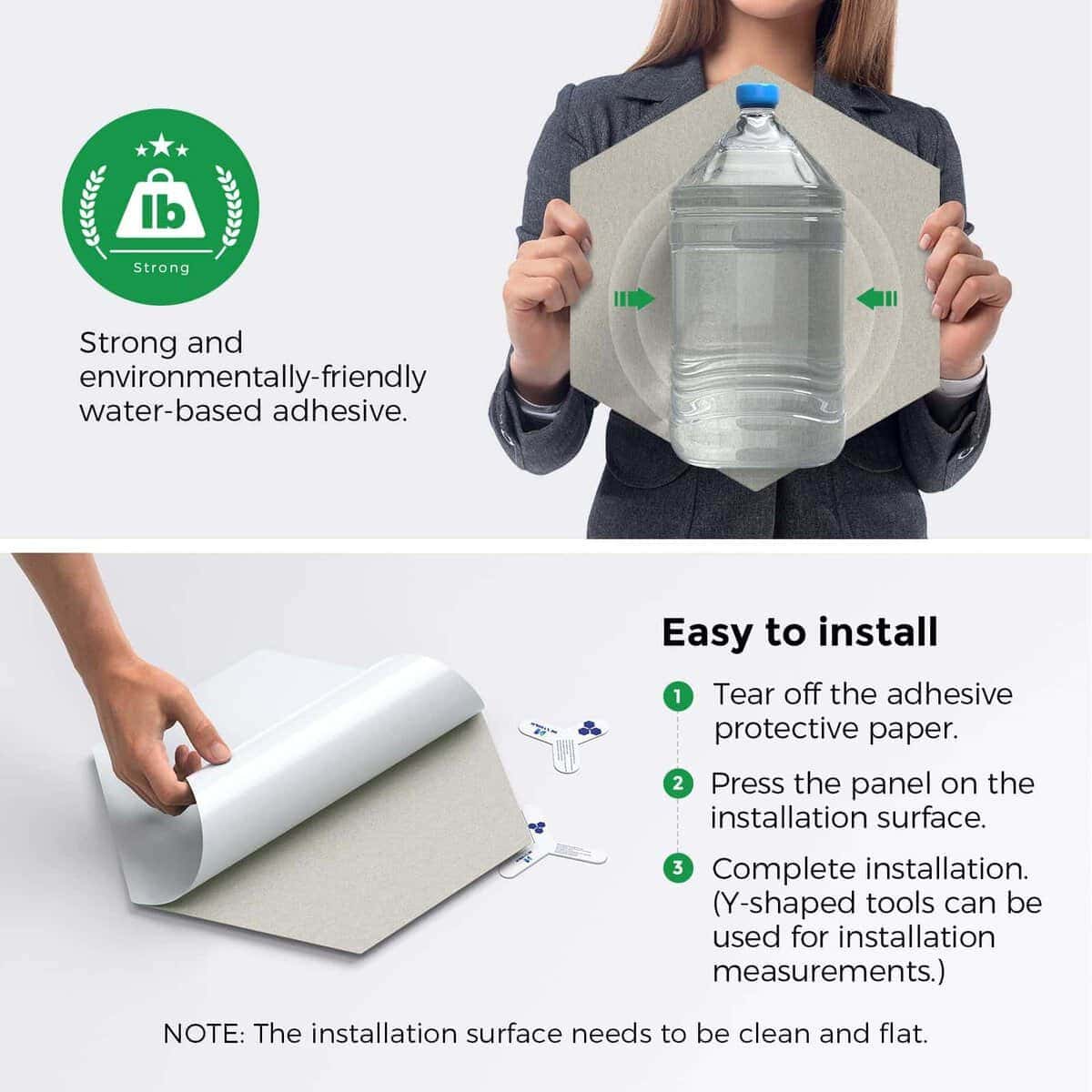 Paneles acústicos autoadhesivos Dexmoko -Beige - Imagen 5