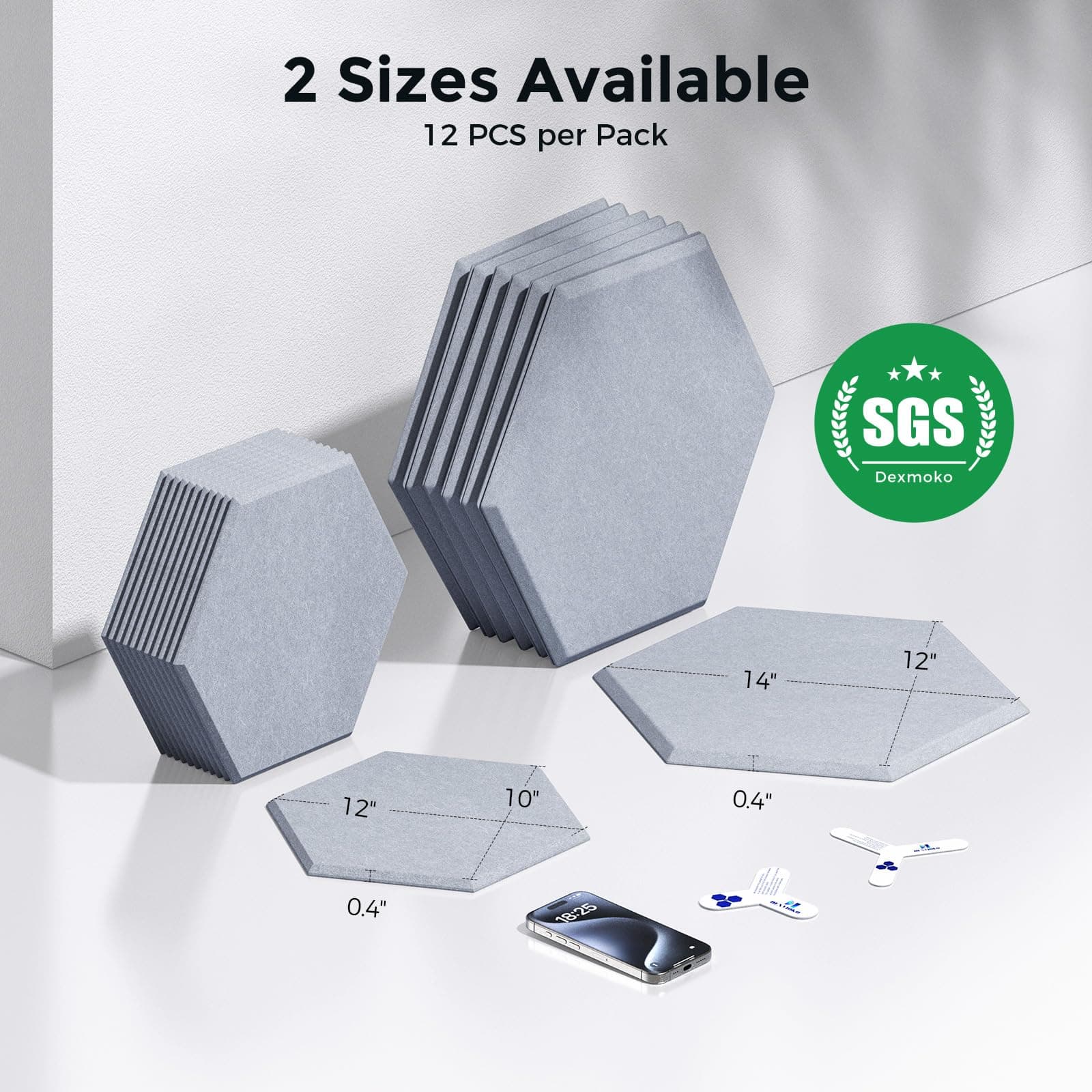 Paneles Acústicos Autoadhesivos Dexmoko [390 -Gris Nube - Imagen 8