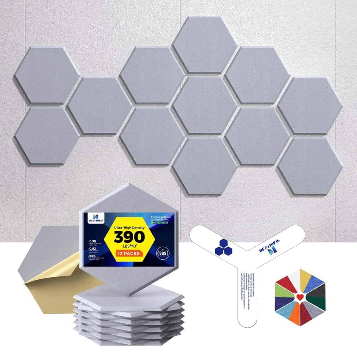 Paneles Acústicos Autoadhesivos Dexmoko [390 -Gris Nube