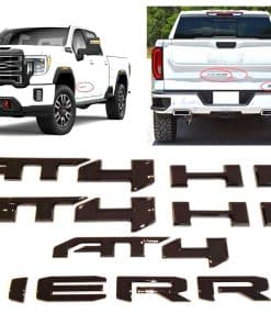 6Pcs Kits AT4 HD Emblema Sierra Puerta Insignia Trasera