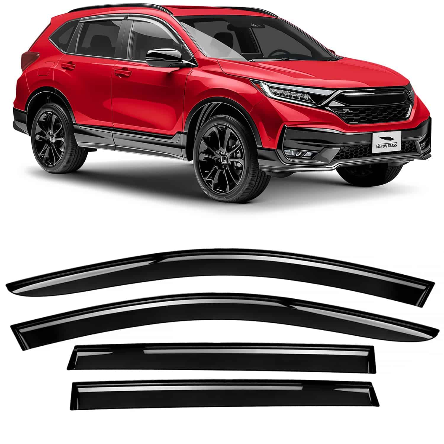 Voron Glass Deflectores de Lluvia Tape-On -Negro