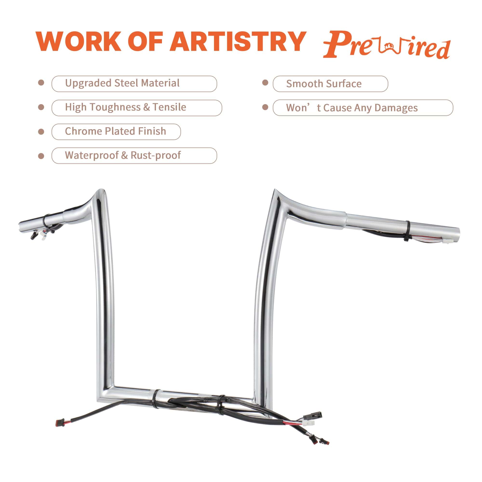 Manillares de Ape de 16" subidas pre-cableadas con cable de - Imagen 7