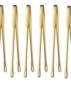 6 Pzas 11 Pulgadas Pinzas Coreanas de Barbacoa de Acero