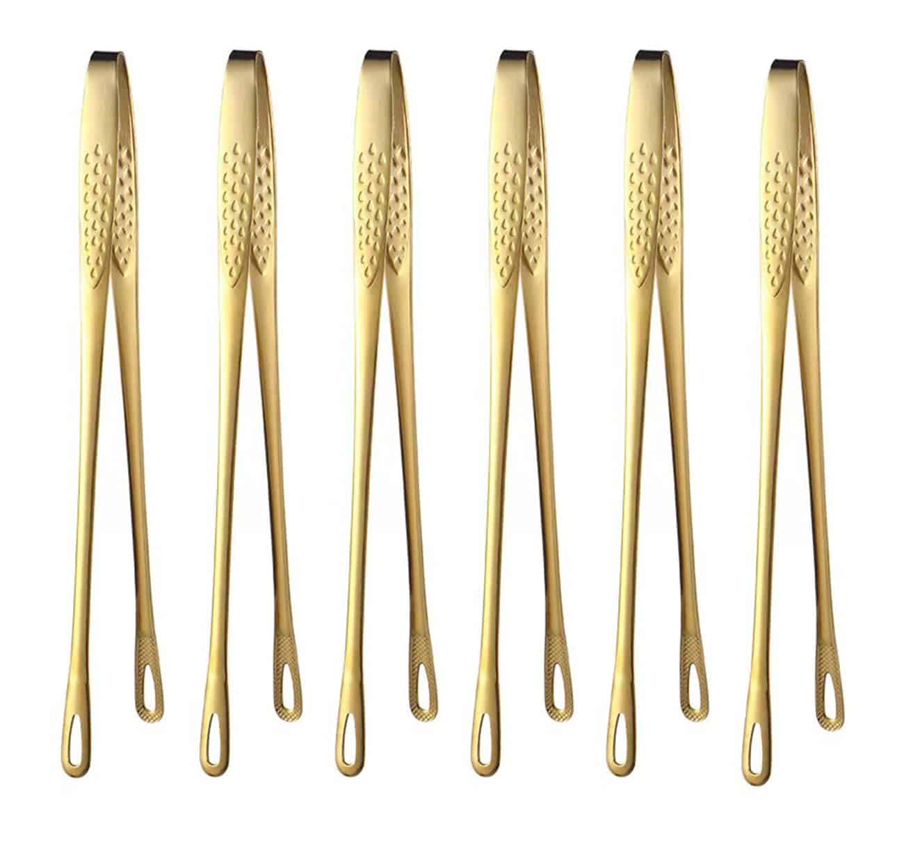 6 Pzas 11 Pulgadas Pinzas Coreanas de Barbacoa de Acero