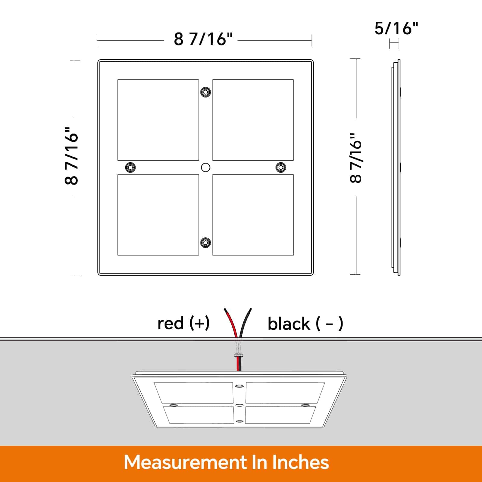 Luz de domo cuadrada LED para RV 12V Camperxlite con - Imagen 7