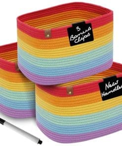 Cestas de Cuerda de Algodón Arcoiris CHAT BLANC para