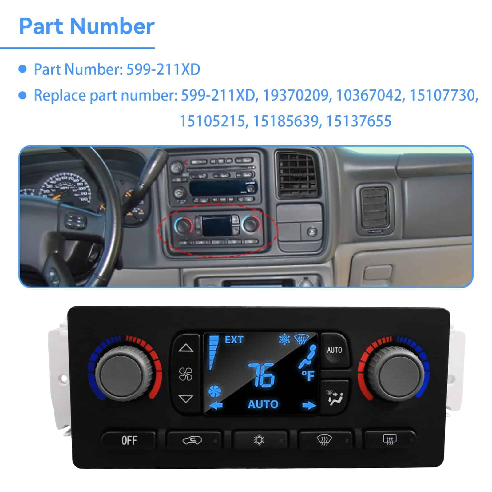 Módulo de Control de Clima 599-211XD Compatible con - Imagen 4