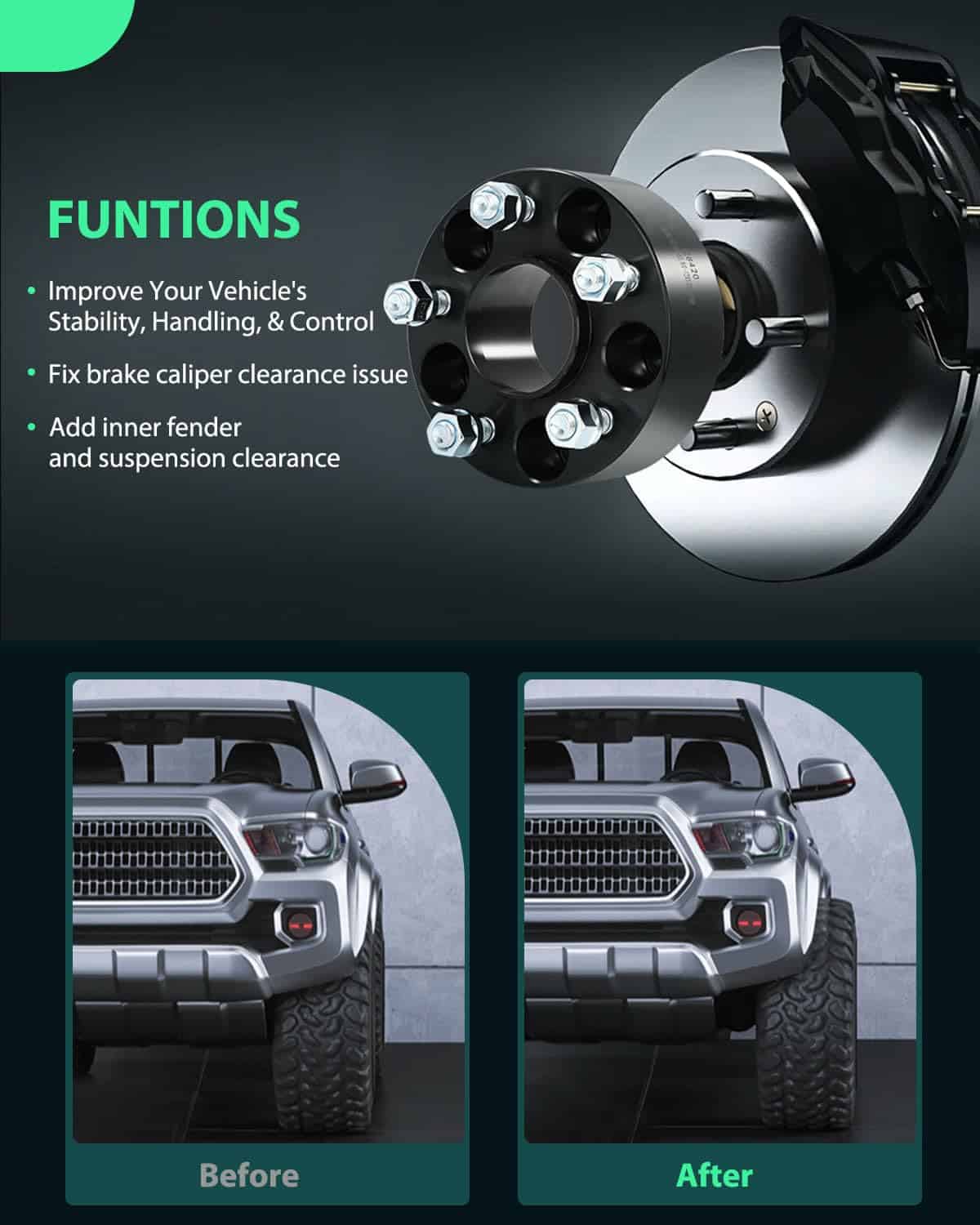 SCITOO 4Pcs Separadores de Llanta 5x110 de 2" de Mole - Imagen 5